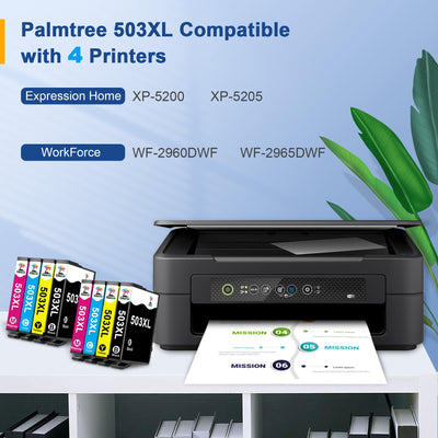 Palmtree 503xl Patronen Kompatibel mit Epson XP 5200 Druckerpatronen und Epson WF 2960 Patronen für Epson 503 XL für Epson Expression Home XP-5200 XP-5205 Epson Workforce WF-2960DWF WF-2965 (8 Pack)