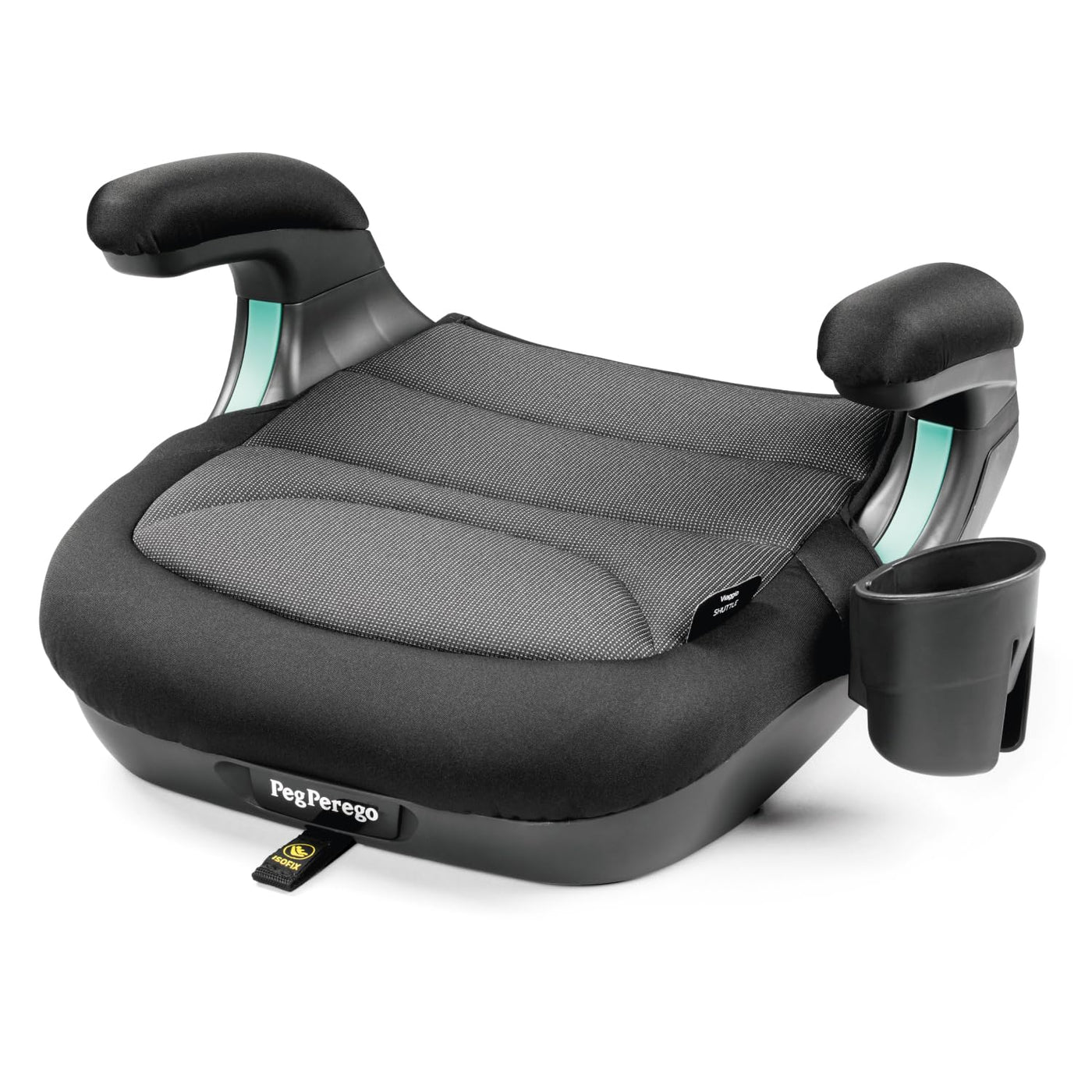 Peg Perego Viaggio Shuttle Autositz, Auto-Sitzerhöhung mit ISOFIX für Kinder von 125 bis 150 cm (6-12 Jahre), 22-36 kg, Crystal Black