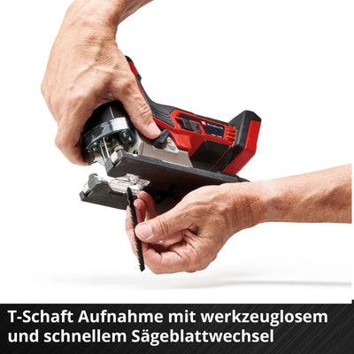 Einhell Professional Akku-Stichsäge TP-JST 18/135 Li BL Power X-Change (18 V, 135 mm Schnitttiefe in Holz, 26 mm Hubhöhe, Brushless, T-Style-Griff, 3x Sägeblatt, ohne Akku)