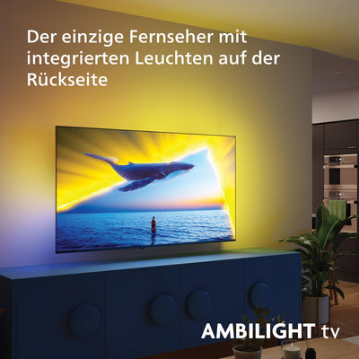 Philips Ambilight 43PUS8109 4K LED Smart TV - 43-Zoll Display mit Pixel-präziser Ultra HD, Titan OS Plattform und Dolby Atmos, Funktioniert mit Alexa und Google Sprachassistent - Satiniertes Chrom