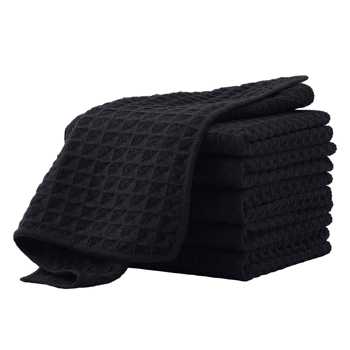 Moosfor Microfasertücher, 6er-Set, Saugfähige Fusselfrei Küchentücher Spültücher für Küche Dicke Barista Tuch Geschirrtücher Lappen, 30 x 30 cm, Schwarz