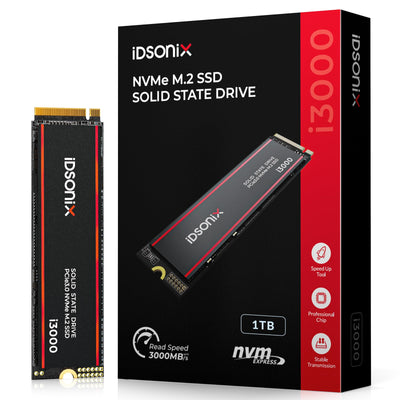 iDsonix M.2 SSD 1 TB, PCIe Gen3x4, Geschwindigkeit bis zu 3.100 MB/s, M.2 2280 NVME 1 TB SSD mit 3D NAND Flash und Kühlkörper, internes Solid State Laufwerk für Laptop, Desktop, Mini PC und Computer