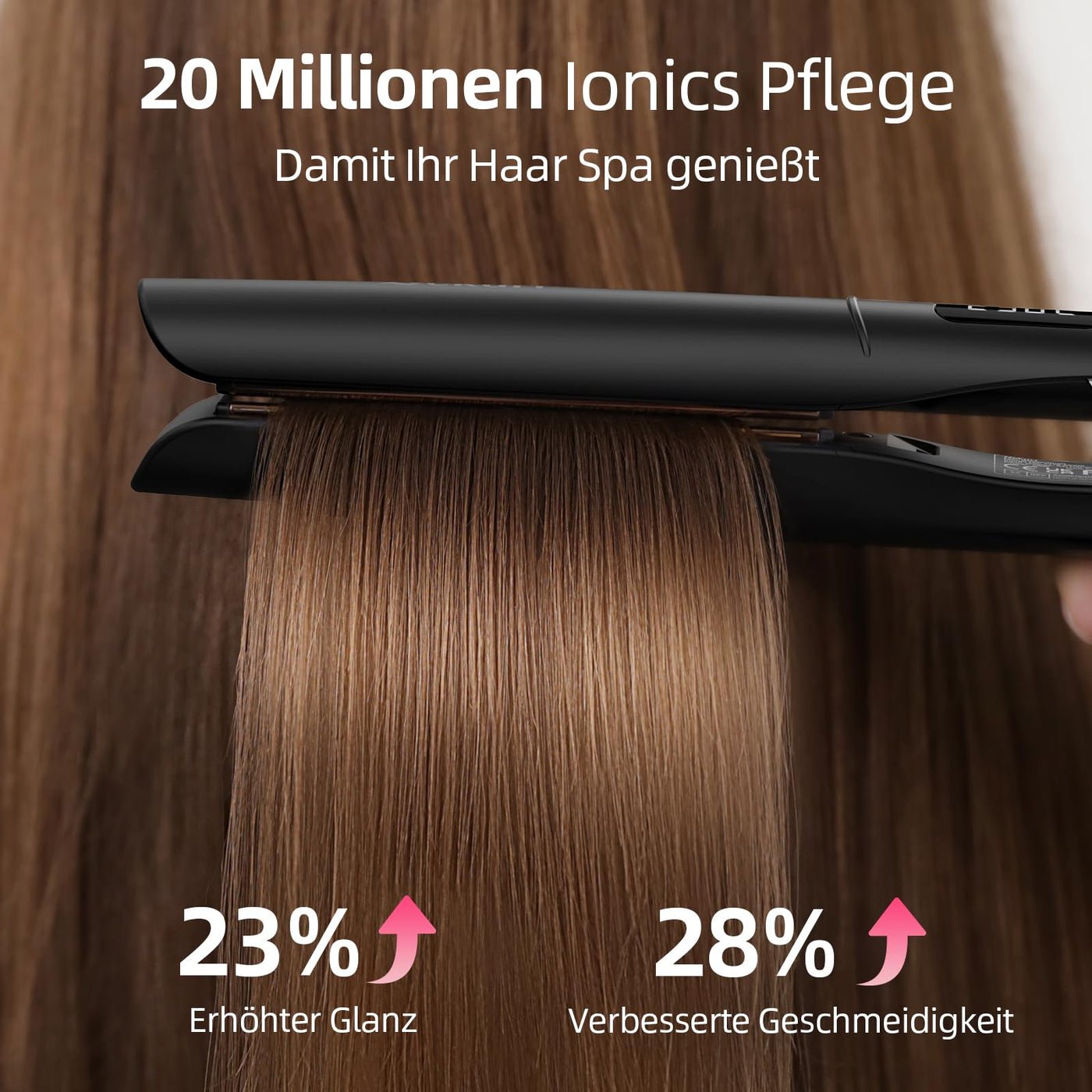 Dekuri 2 in 1 Glätteisen Locken und Glätten, Glatte Titanplatte Haarglätter, 30s Schnellaufheizung, 120-230℃ LED Display, Ionische Haarglätter für Frauen - Schwarz-1