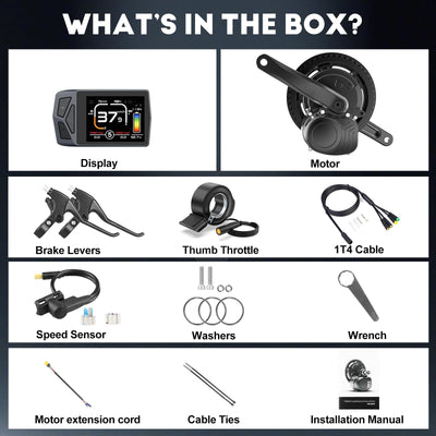 TSDZ Mittelmotor 36V 250W TSDZ2B mit EKD01 Mehrsprachig LCD Anzeige and 36V13ah Ebike Batterie, 2024 Version TSDZ2 Elektrofahrrad Umbausatz Drehmomentsensor Mittelmotor