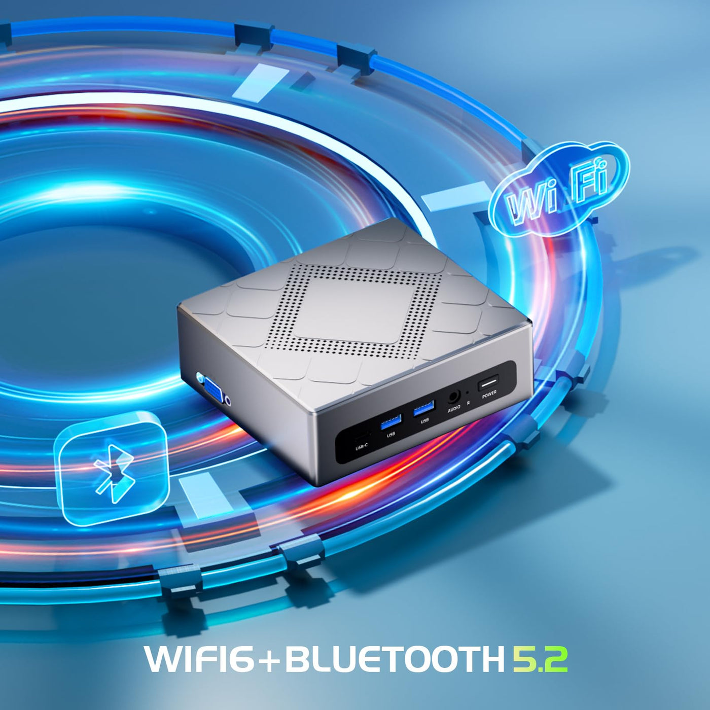 NiPoGi CK10 Mini PC Ιntel Core i5-12450H(8C/12T, bis zu 4,40 GHz), 16 GB DDR4 512 GB M.2 NVMe SSD Mini Desktop Computer, WiFi 6, BT 5.2, 2X HDMI+VGA, 4K UHD Triple Display für Büro/Zuhause/HTPC.