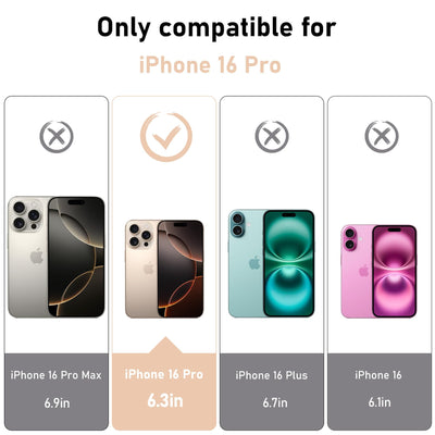 Qasyfanc Handyhülle Kompatibel mit iPhone 16 Pro Hülle mit Kameraschutz und 2 Stück Schutzfolie, Hard PC Nie Vergilbung Case Transparent Militärschutz Kratzfest Fallschutz Schutzhülle, Klar