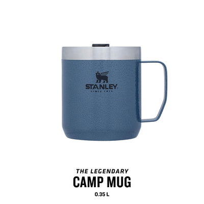 Stanley Classic Legendary Camp Mug Thermobecher 354 ml - Hält 1.5 Stunden Heiß - 3 Stunden Kalt - BPA-Frei - Spülmaschinenfest - Edelstahl Kaffeebecher To Go - Hammertone Lake