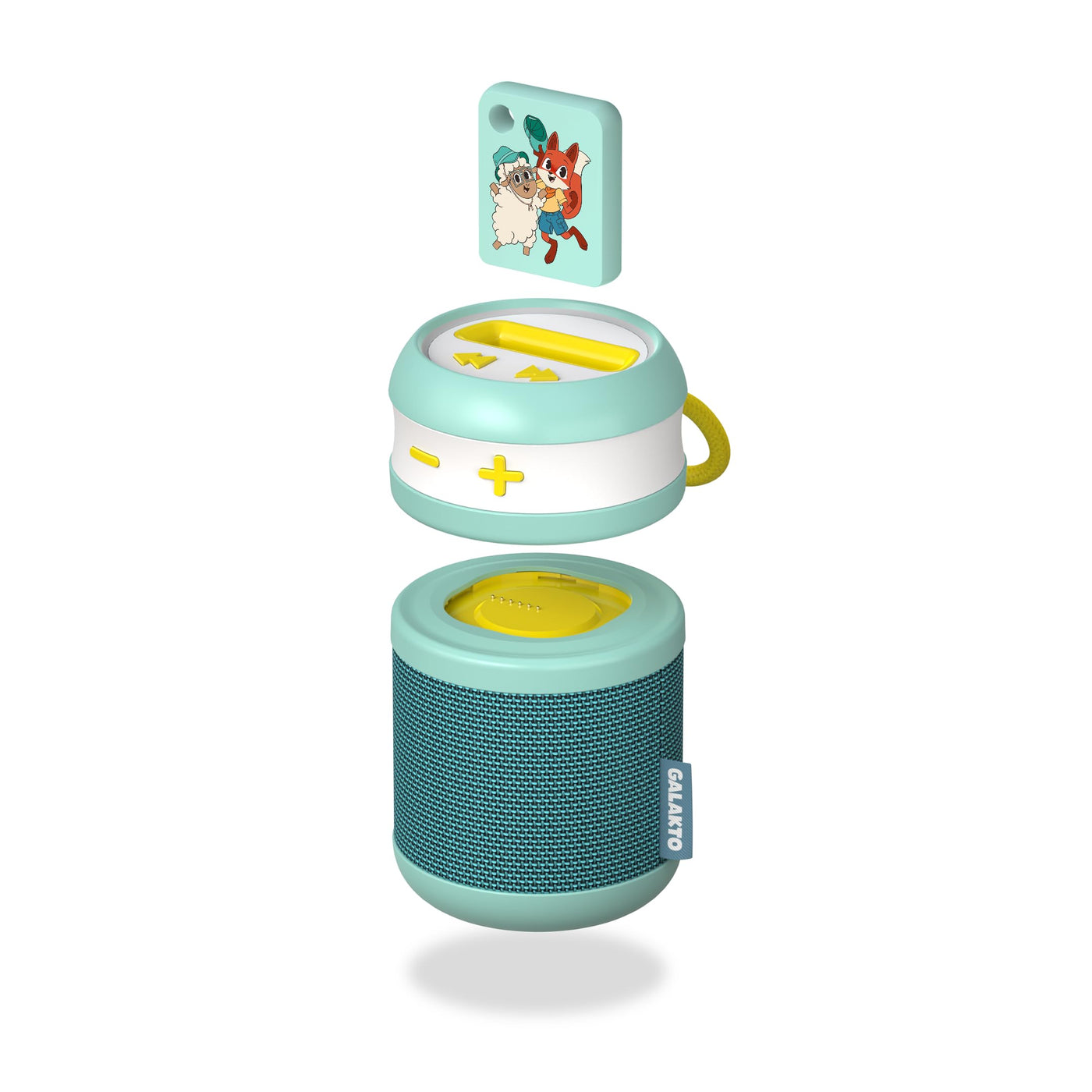 Galakto - Kinder Musik- und Hörspielplayer für zuhause und unterwegs, inkl. 2 Token “Peppa Pig” / “Fox & Sheep”, ohne Internet überall hörbereit, kinderleichte Bedienung, Lange Akkulaufzeit