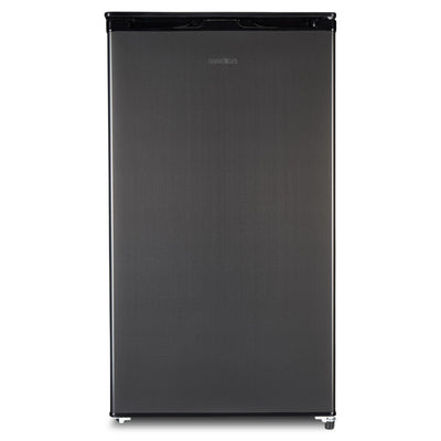 MEDION Kühlschrank mit Eiswürfelfach (90L Gesamt-Nutzinhalt 80L Kühlteil 10L Eiswürfelfach, transparente Gemüseschublade, freistehend, wechselbarer Türanschlag, höhenverstellbare Füße, MD37690) grau