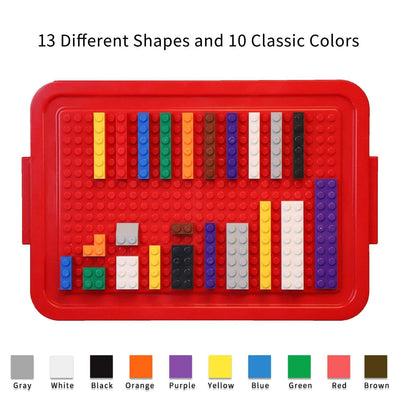 burgkidz Bausteine 520-teiliges Set, 500 Grundbausteine in 10 Farben Inklusive Räder, Fenster und Türen, Schüttgutblock mit wiederverwendbarer Aufbewahrungsbox für Kinder 4-8 Jahre Jungen Mädchen