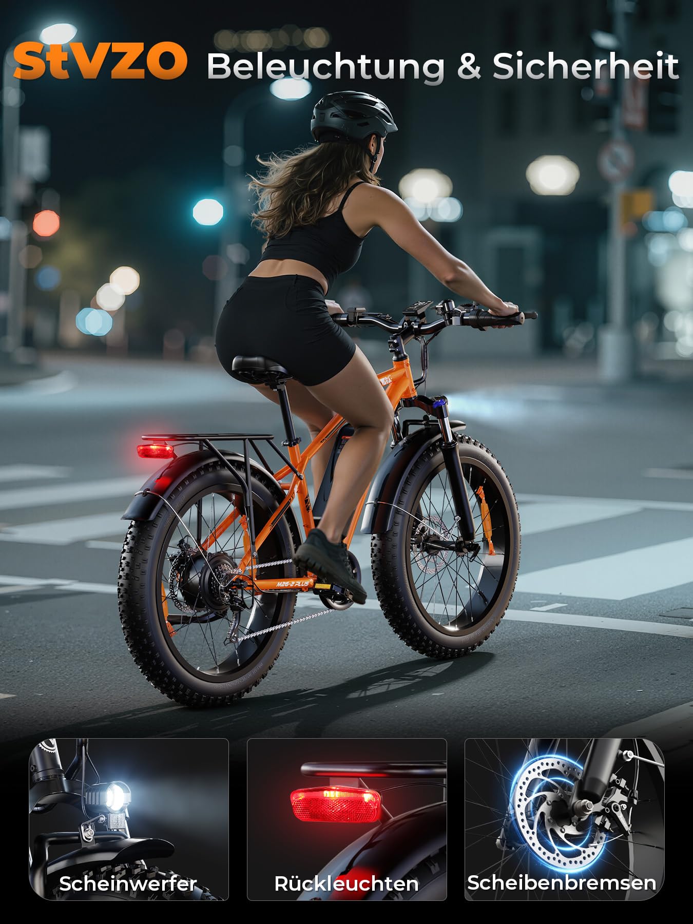 AOIHO E Bike, E-Bike Herren mit 48V 15Ah/13Ah Akku Bis 100-120KM, 26 * 4.0 Zoll Fat Tire 80NM Motor, EBike Damen LCD-Display, 7-Gang-All-Terrain E Fatbike, EMountainbike Für Stadtpendler & Wildn