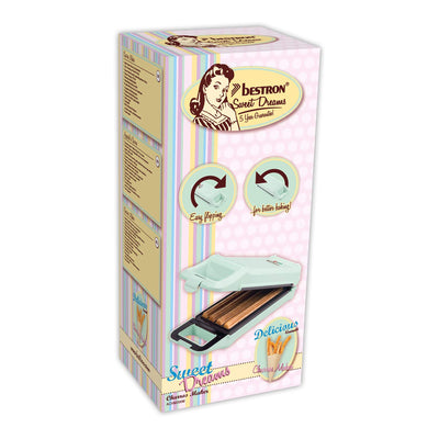 Bestron Churros Maker, Waffeleisen für bis zu 4 Churros, Retro Design, 700 Watt, Sweet Dreams, Mint