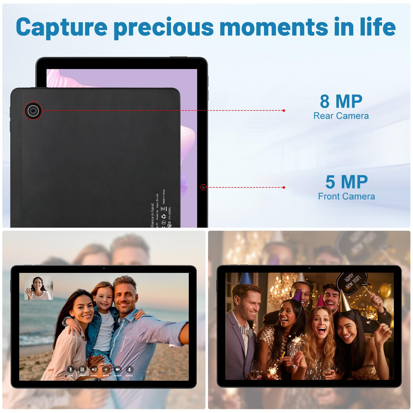 Freeski Tablet 11 Zoll (2025), Android 14 Tablet PC Octa-Core, 5G WiFi, Bluetooth 5.0, 10GB RAM 128GB ROM 1TB TF, 1280x800 IPS, 6800mAh, 5MP+8MP, Widevine L1 (Schwarz, 11 inch)