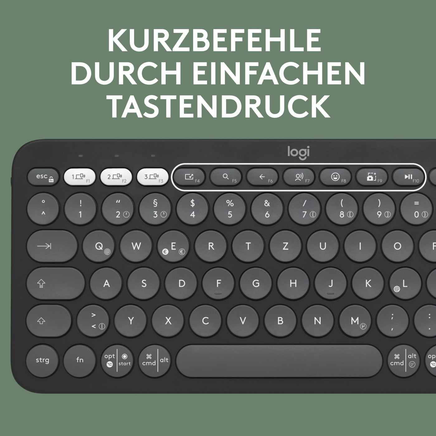 Logitech Pebble 2 Combo, kabellose Tastatur und Maus, leise und mobil, anpassbar, Logi Bolt, Bluetooth, Easy-Switch für Windows, macOS, iPadOS, Chrome, Deutsches QWERTZ-Layout, Grafit