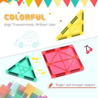 Magnetische Bausteine 100Pcs für Kinder ab 3+ Jahre Starke Magnet Montessori Spielzeug Kinder STEM-Lernspielzeug-Geschenk zur Förderung der Kreativität für Jungen Mädchen (100 pcs)