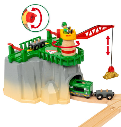 BRIO World 36010 Gebirgs-Frachten Set Deluxe - Eisenbahn-Spaß auf Mehreren Ebenen mit viel Zubehör - Viele Spielmöglichkeiten durch frei kombinierbare Elemente - Empfohlen für Kinder ab 3 Jahren