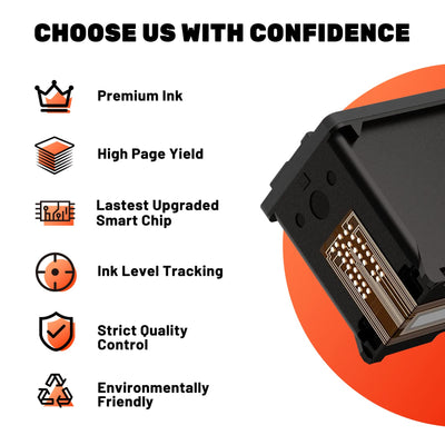 COCCINK 304XL Druckerpatronen für HP 304 XL für DeskJet 2600 2620 2630 2655 3700 3720 3730 3755 3764 Envy 5010 5020 5055 5052 AMP 100 120 125 130 Wiederaufbereitete Patronen(1 Schwarz 1 Farbe)