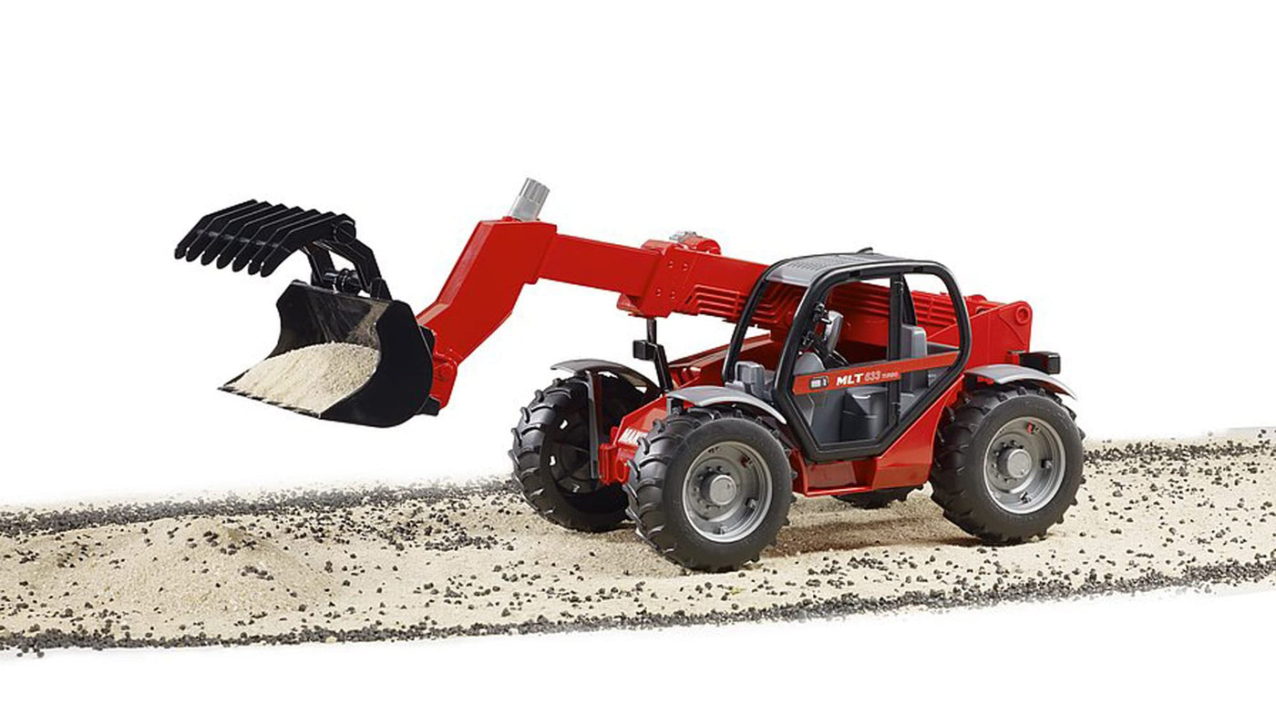 bruder 02125 - Manitou Teleskoplader MLT 633 - 1:16 Fahrzeuge, Baufahrzeug, Baumaschine, Stapler, Radlader, Spielzeug