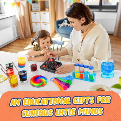 WixbFyn 56 Experimentierset für Kinder - Schul-Labor-Experimentierkästen, Bildungsspielzeug für Jungen und Mädchen im Alter von 3 bis 14 Jahren, Kristalle züchten, Regenbogenregen erzeugen, MYJ668-H