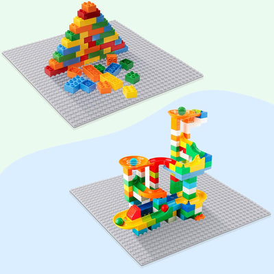 Mlikero 10 Klassische Grundplatten Bauplatte für Bausteine, 25*25cm Bauplatten kompatibel mit Allen großen Marken und Bausteine Spieltisch, Classic Platten Set Geeignet für Bauherren ab 3 Jahren, Grau