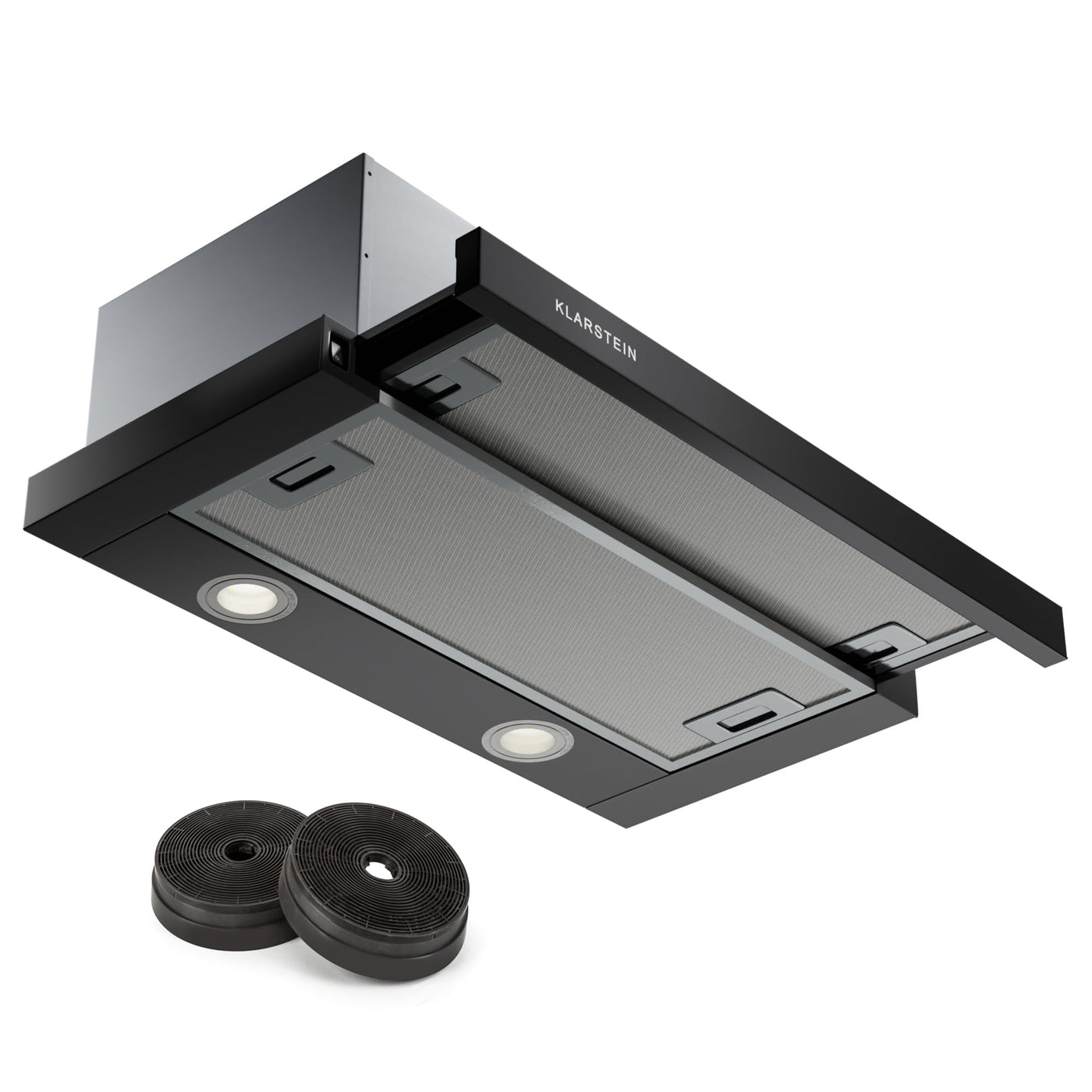 Klarstein Dunstabzugshaube 60cm, Abluft-Dunstabzugshaube mit Spülmaschinenfestem Filter aus Aluminium, Leise Abzugshaube Abluft, 305m³/h Luftstrom, Effiziente Wandhauben mit LEDs & Touch Controls