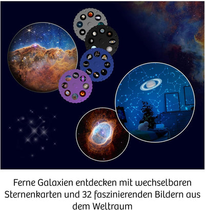 KOSMOS 676902 Zimmer Planetarium Projektor mit 2 auswechselbaren Sternkarten, spannende Infos zum Sternenhimmel, Sonnensystem, Planeten, Astronomie für Kinder ab 8 Jahre
