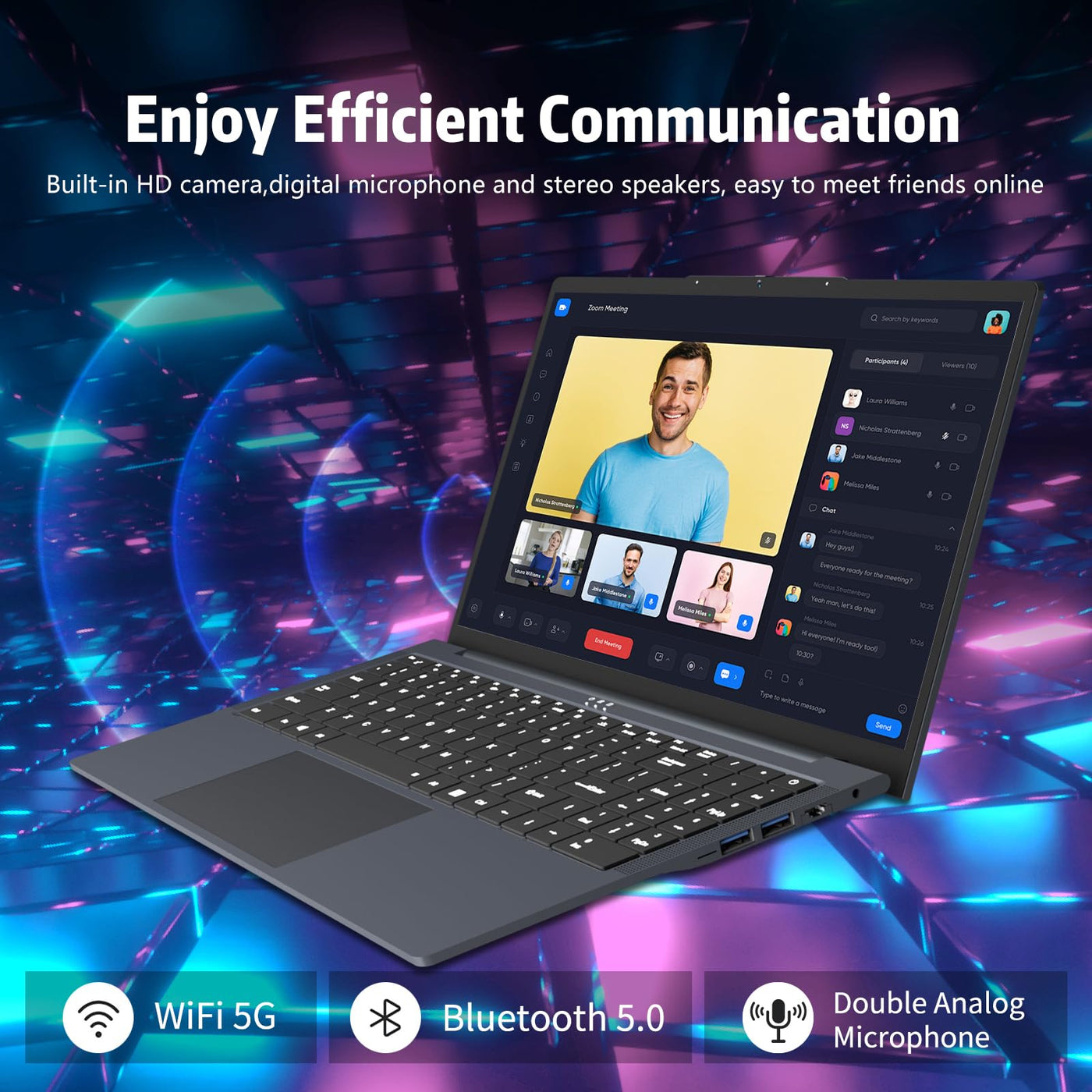 40,6 cm (16 Zoll) Laptop Core i5-8210Y Laptop 16 GB RAM SSD1 TB Laptop 1920 x 1200 FHD, Win11 Pro, RJ45, Typ C, USB 3.0, WLAN, BT5.0, digitale Tastatur mit Hintergrundbeleuchtung