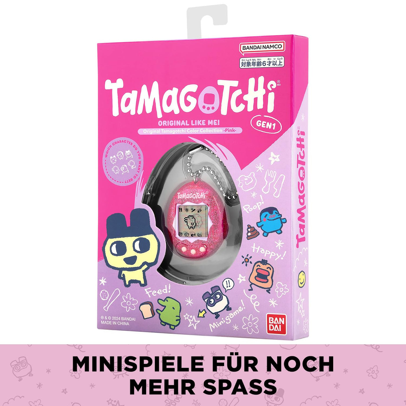 Bandai - Original Tamagotchi Color Collection Pink - Elektronisches virtuelles Haustier mit Farbdisplay - Interaktives Spielzeug - Rosa Tamagotchi - Spielzeug Kinder ab 8 Jahren - 46007