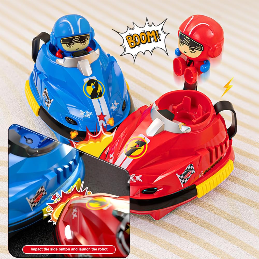Dhqkqg Ferngesteuertes Auto, 2 Pack Rc Speed Bumper Autos Spielzeug füR Zwei Gegeneinander, Spielzeugautos mit Fernbedienung, Mini RC Autoscooter, Ferngesteuerte Mini Auswerferfahrzeuge