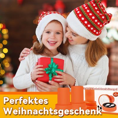 2 Stück Wichtel Stempel Schuhabdruck, Wichtel Zubehör Wichtel Fußabdruck, Mini Stempel Füßchen für Miniatur Puppenhaus Dekor, Wichtelzubehör Wichtel Fußabdruck Motiv Spuren im Schnee 12