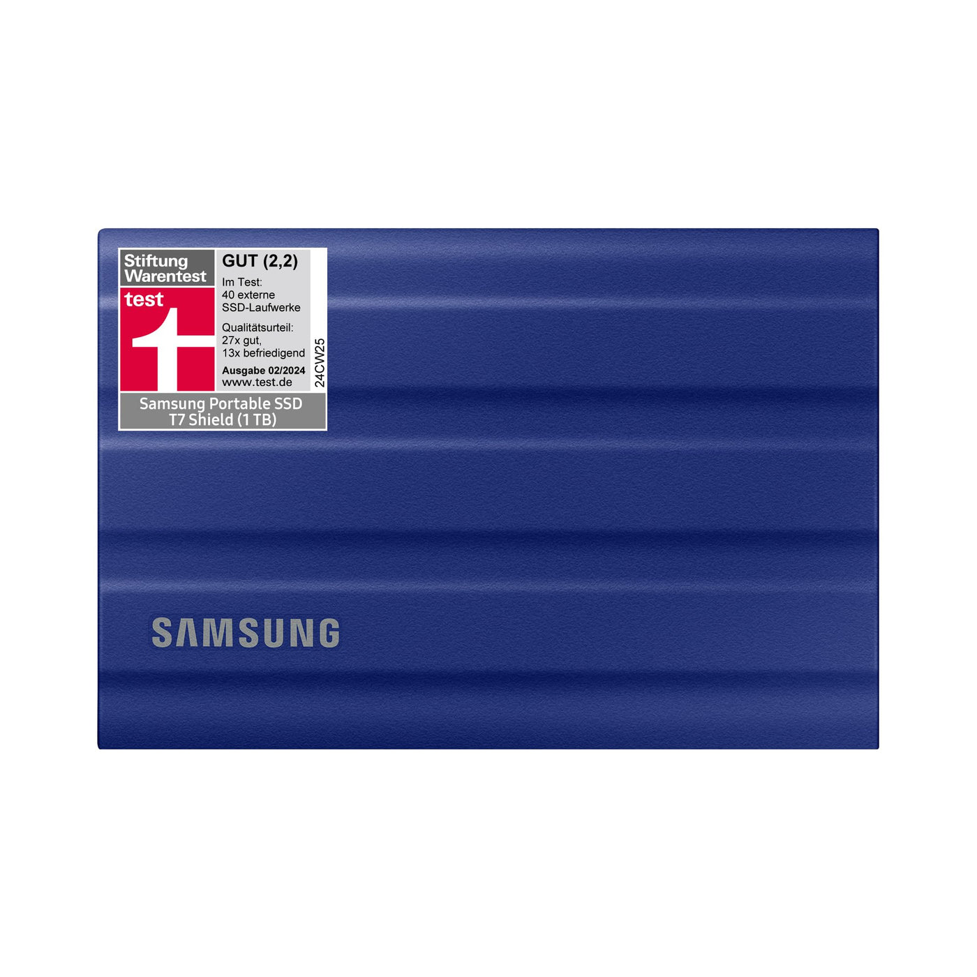 Samsung Portable SSD T7 Shield, 1 TB, USB 3.2 Gen.2, 1.050 MB/s Lesen, 1.000 MB/s Schreiben, Robuste externe Festplatte Outdoor für Mac, PC und Smartphone, Blau, MU-PE1T0R/EU