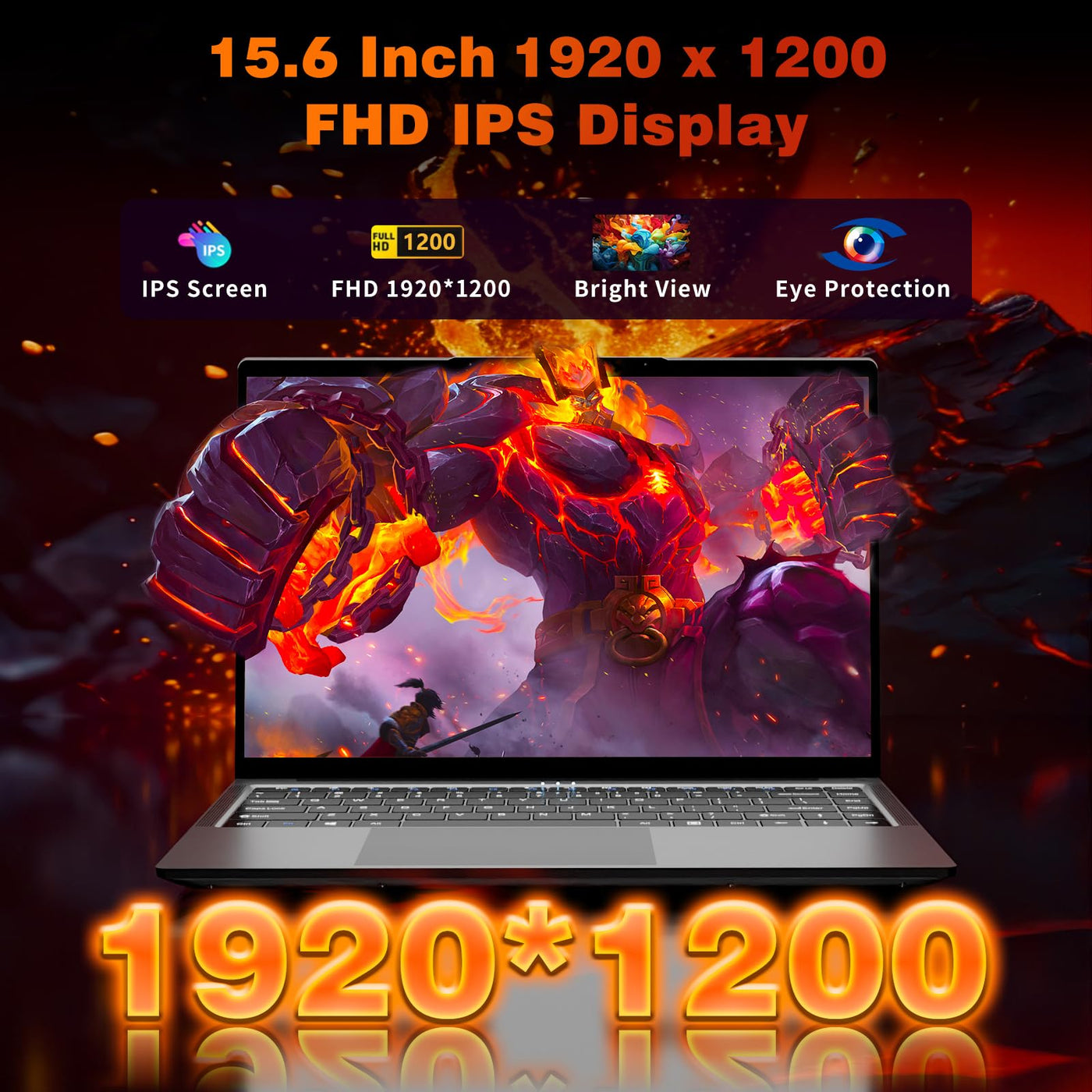Moacreto 15,6 Zoll Laptop, Core i5-8210Y Prozessor 24GB RAM 512GB SSD Notebook, FHD 1920x1200 Display Laptops mit Typ-C, USB3.0, HDMI, BT5.0, Wi-Fi5 Laptop Computer