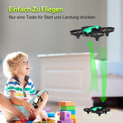 Loolinn | Drohne mit Kamera als Geschenk für Kinder - Mini Drohne Ferngesteuert mit Video & Fotos/Einstellbare Kamera/Zwei Batterien/Geprüftes C0-Zertifikat (Geschenk für Jungen und Mädchen)