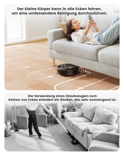 LEFANT M320 Saugroboter mit Wischfunktion 3 in 1, 6.000Pa Staubsauger Roboter mit Präzise-Entfernungs-Navigation, Sichtbar 800ML Staubbehälter, 210Mins, WLAN/App, Ideal für Tierhaare, Teppiche