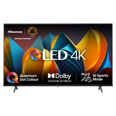 Hisense 43E7NQ 108 cm (43 Zoll) Fernseher, 4K UHD, QLED, HDR10, HDR10+ decoding, HLG, Dolby Vision Atmos, 60Hz Panel, Smooth Motion, Bluetooth, Alexa Built-in, VIDAA Voice, Schwarz [2024]