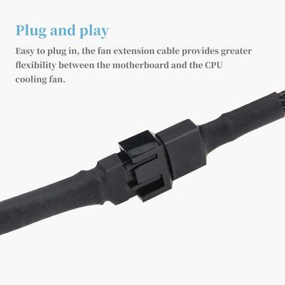 Ancable Y Kabel für Lüfter PWM 4 Pin 1 Stück, 3 Wege PWM Lüfter Adapter Verlängerung PWM Fan Splitter, 4 Pin Verlängerung für CPU Lüfter, Hauptplatine Lüfter, Desktop-Computer Lüfter