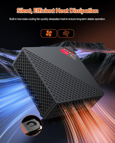 NiPoGi AM06 PRO Mini PC W-11 Pro, АMD Ryzen 7 5825U(8C/16T, bis zu 4,5 GHz), 16GB DDR4 512GB M.2 SSD Mini Desktop Computer WiFi 6, Dual-LAN, DP/HDMI 2.0/Type-C 4K UHD Triple Display für Spiele/Büro.