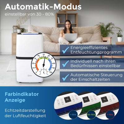 alfda AEF2000 Luftentfeuchter elektrisch - (max. 20Liter/Tag) - 4 Betriebsmodi, für Räume bis 30 m², Automatikbetrieb, Touch-Display, mit Ablaufschlauch, zum Wäsche trocknen - Gegen Feuchtigkeit...