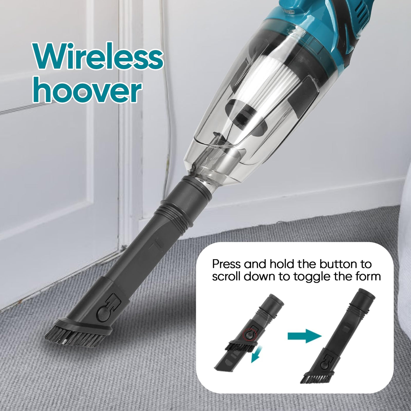 Akku Handstaubsauger,Akku Staubsauger für Makita 18V Batterie,10000Pa 4-in-1 Multifunktionaler Staubsauger, Bodendüse, 0.75 L Staubbehälter, für Zuhause und Auto, Tierhaare (ohne Batterie)