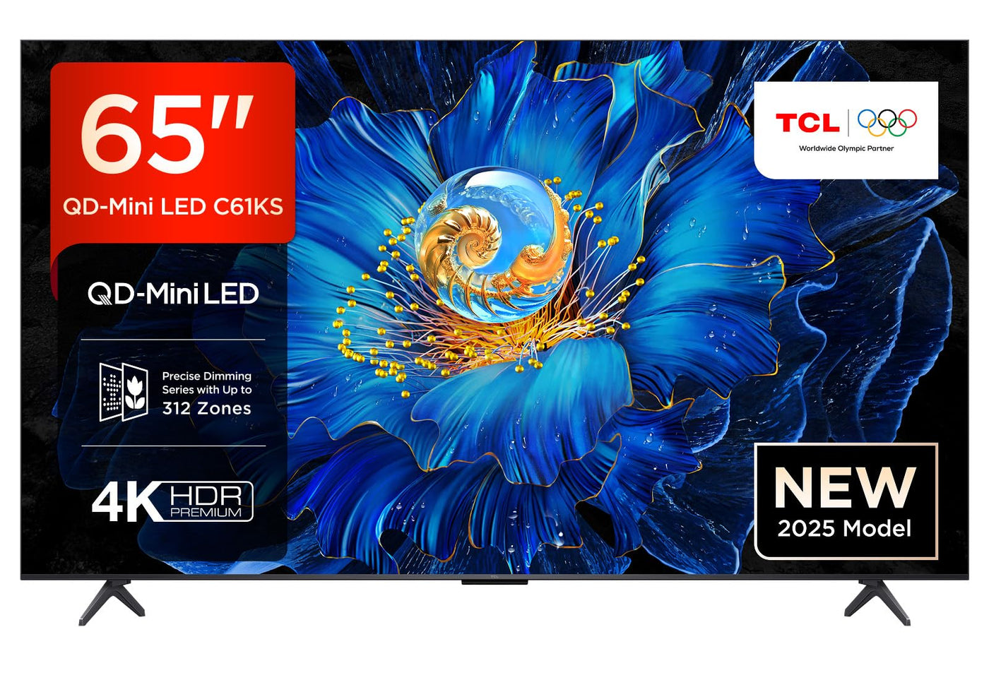 TCL 65C61KS 65 Zoll, QD-Mini LED TV, 4K UHD, Smart Google Fernseher mit Dolby Atmos, Onkyo 2.1 Sound System, Game Master