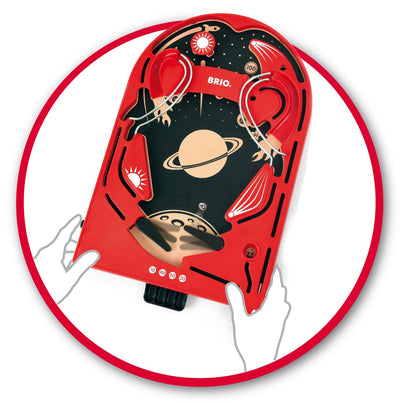 BRIO Spiele 34017 Holz-Flipper Space Safari - Pinball als Holzspielzeug für Kinder - Kinderspielzeug empfohlen ab 6 Jahren