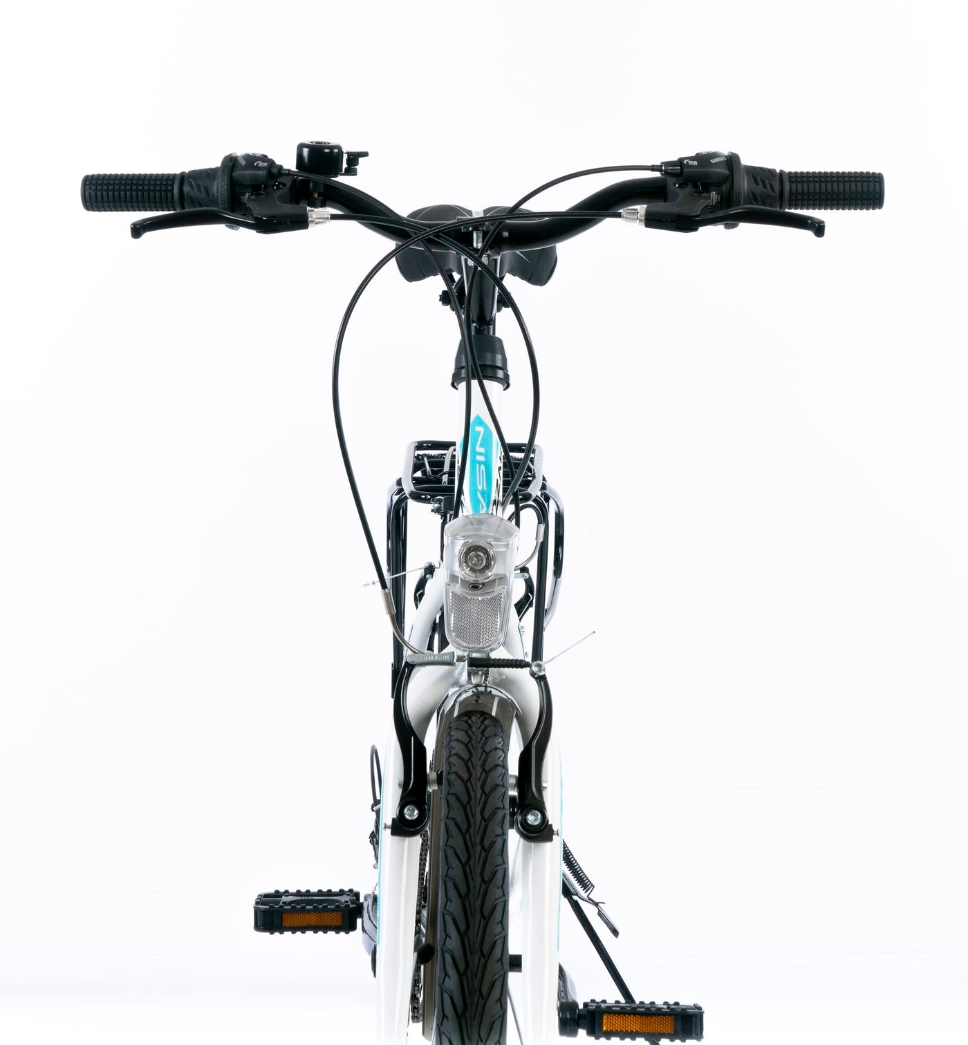 Rezzak 24 Zoll Fahrrad Mädchenfahrrad Damenfahrrad Kinderfahrrad 21 Gang RH ca 42cm Weiss Türkis Neu-051