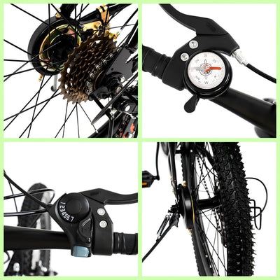 Wiefiche 20 Zoll Kinderfahrrad, 2 Farbe Premium Mountainbike Jungen & Mädchen-Fahrrad aus Kohlenstoffstahl Fully MTB für Jungen & Mädchen & Damen & Herren Fahrräder für Outdoor Sportausflüge
