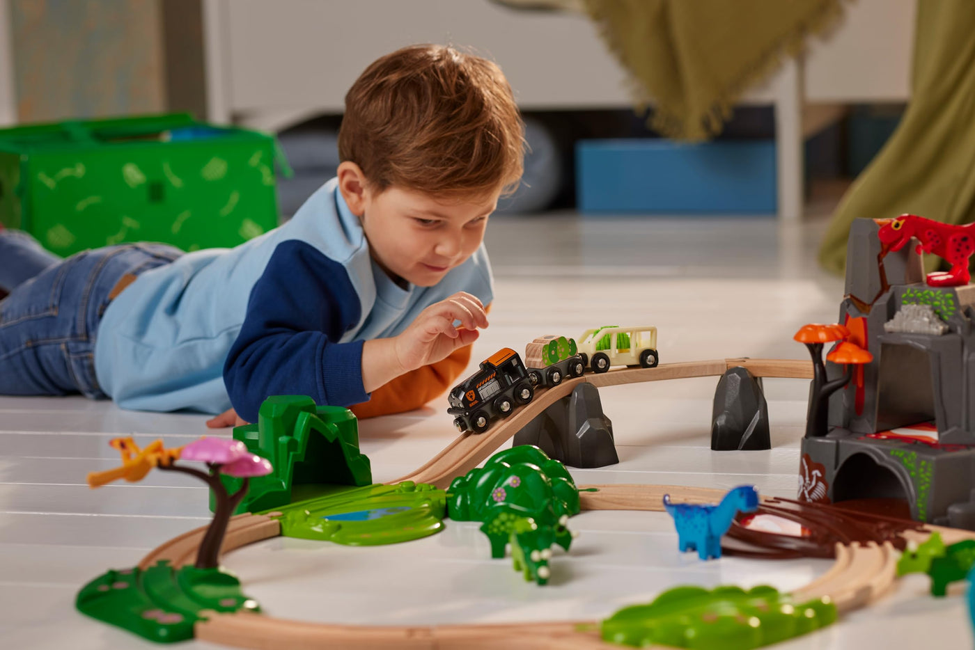 BRIO World - 36104 Dinosaurier Deluxe Set - 45-teiliges Zugset für Kinder ab 3 Jahren