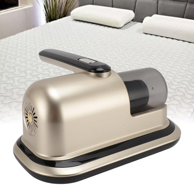 HURRISE Kabelloser Matratzenstaubsauger, Leistungsstarkes Doppelklopfen, Klopfmodus, Reinigungslicht, 2 Gänge, Geräuscharm, für den Heimgebrauch, ABS-Materialien, Champagnergold