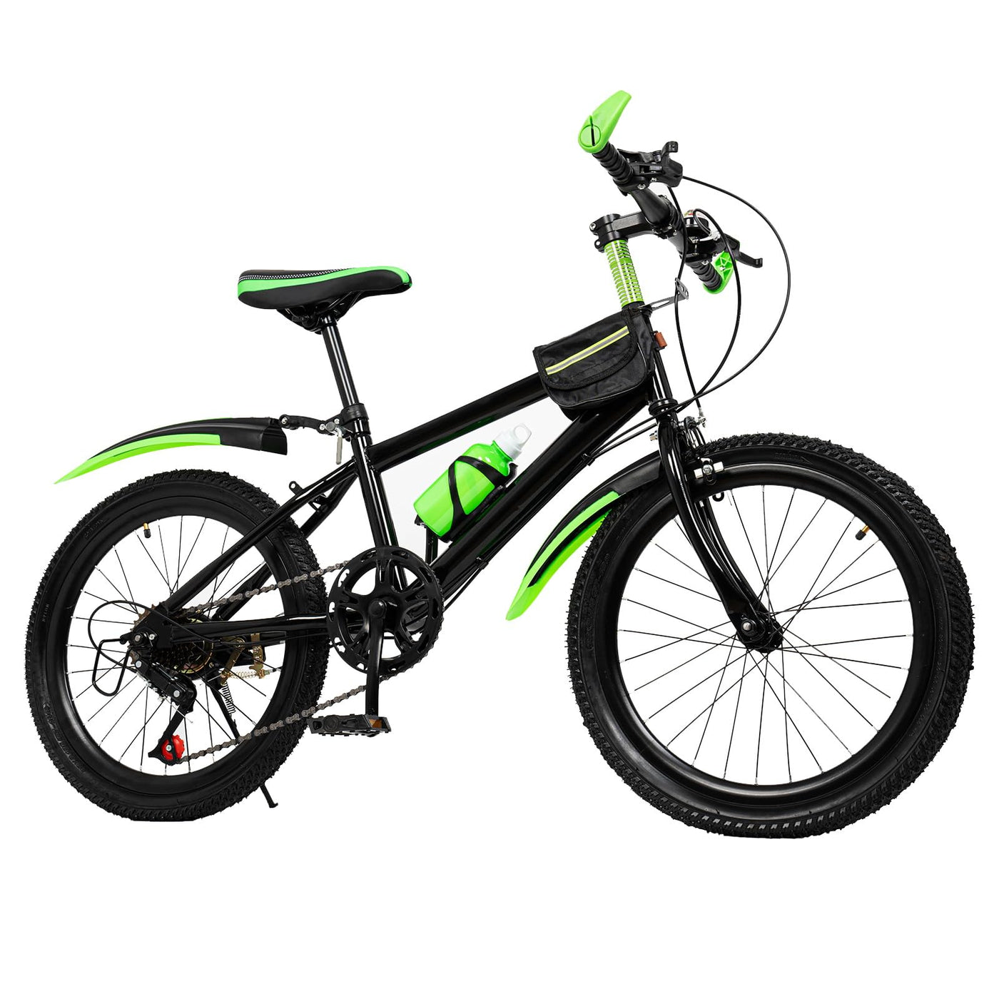 Garbenat 20 Zoll Kinderfahrrad Upgraded Kinderfahrrad Mountainbike 7 Gang Kinder Erwachsene Mountainbike mit Doppelbremssystem Premium Kinder Fahrrad für Jungen und Mädchen (Grün)