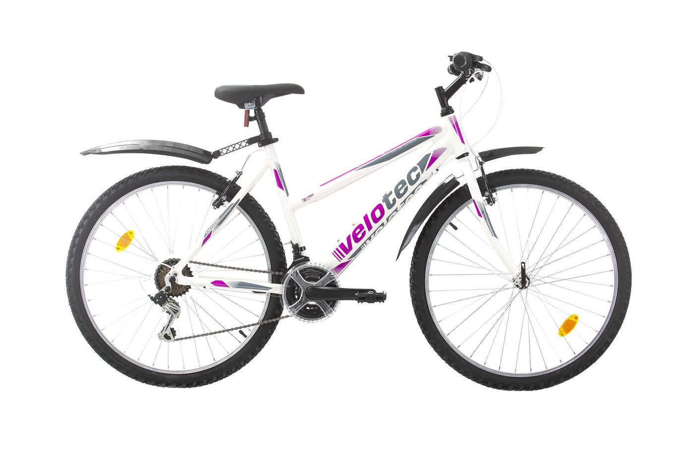 Multibrand Distribution PROBIKE 6th Sense 26 Zoll Mountainbike ALU Rahmen 18 Gang, Mädchen-Fahhrad & Damen-Fahhrad geeignet ab 155 cm - 175 cm (Weiß-Rosa-Aluminium), S, M