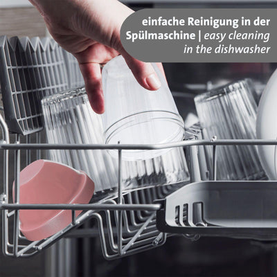 Westmark Schüttelbecher – Dressingshaker mit herausnehmbarer Mixscheibe, Fassungsvermögen: 0,25 l, Höhe: 12,8 cm, Kunststoff, BPA-freier Mixbecher (Klar/Rosa)