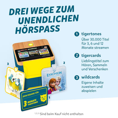 tigermedia tigerbox Touch Plus Royal Sun dunkelblau | Streaming-Hörbox für Kinder | Stereo-Klang | Farb-Touchdisplay | Hörspielbox mit Nachtlicht | Bluetooth-Kopfhöreranschluss | extra starker Akku