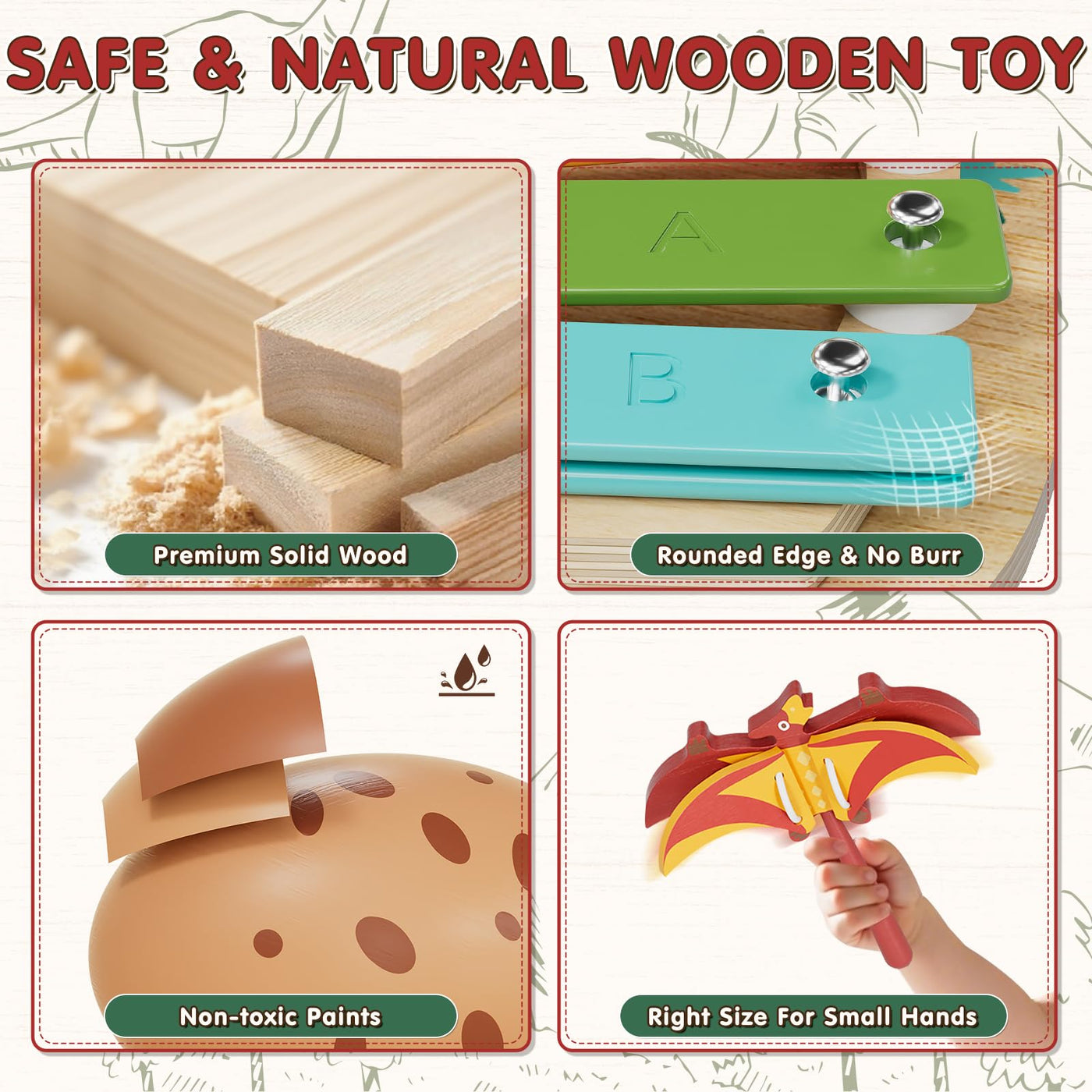 Lehoo Castle Holz Montessori Kinder Schlagzeugset Spielzeug ab 2 3 Jahre, Musikinstrumente für Kinder mit Xylophon Trommel, Musikspielzeug für Babys im Vorschulalter, Lernspielzeug Geschenk